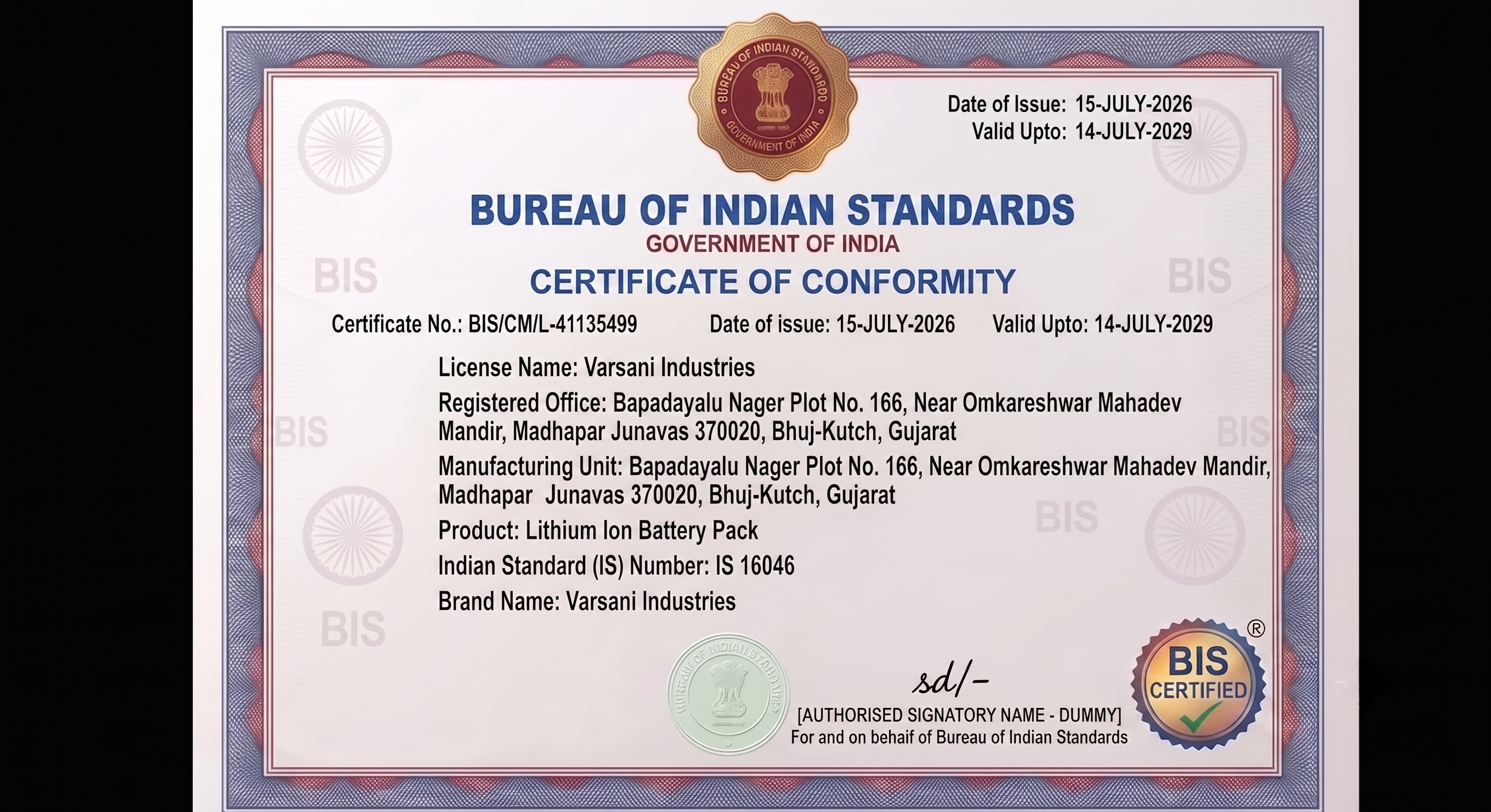 BIS Certification